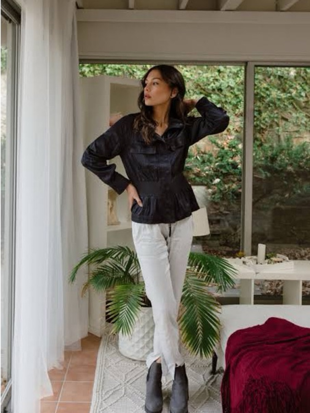 Anthropologie Marrakech Ivory Gorpcore Minimalist Timeless Elevated Jacket